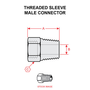 6200X6   WEATHERHEAD THREADED SLEEVE MALE CONNECTOR