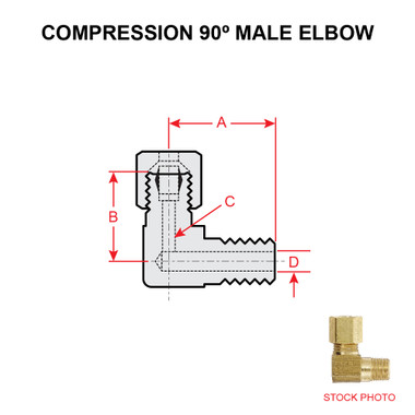 69X2   WEATHERHEAD COMPRESSION 90 DEGREE MALE ELBOW