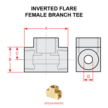 652X4   WEATHERHEAD INVERTED FLARE FEMALE BRANCH TEE