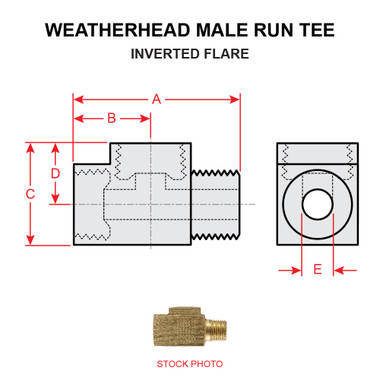 752X4   WEATHERHEAD INVERTED FLARE MALE RUN TEE