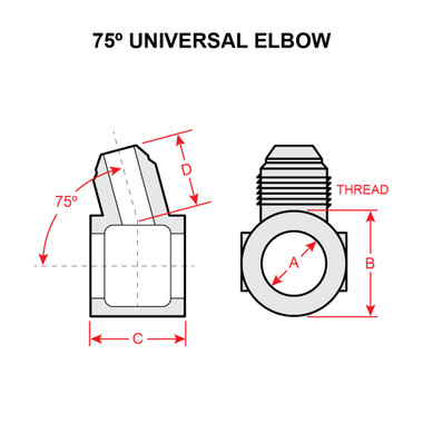 AN777-10   75 DEGREE UNIVERSAL ELBOW