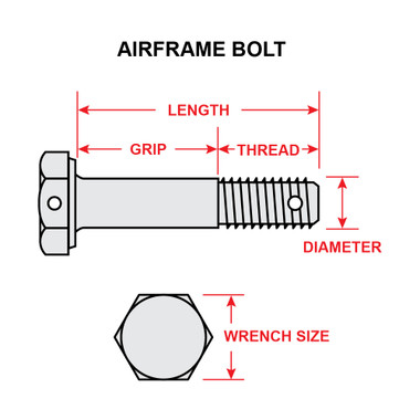 AN4H14   AIRFRAME BOLT - 1/4 X 1-17/32 INCH