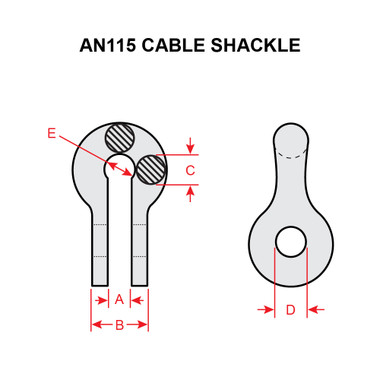 AN115-80   CABLE SHACKLE
