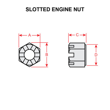 AN355-6   ENGINE CASTLE NUT
