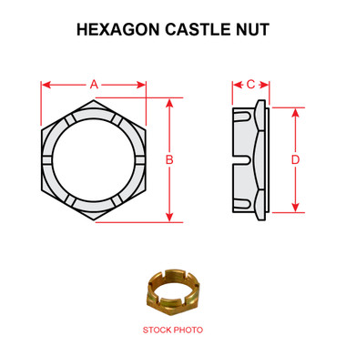 MS21025-15   HEXAGON CASTLE NUT