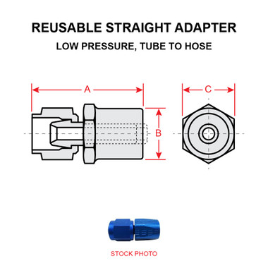 AN773-4D   REUSABLE STRAIGHT ADAPTER - TUBE TO HOSE