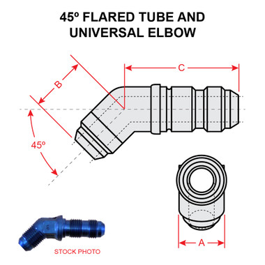 AN837-3D   45 DEGREE FLARED TUBE AND UNIVERSAL ELBOW