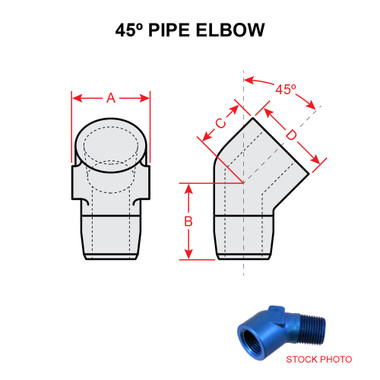 AN915-2D   45 DEGREE PIPE ELBOW