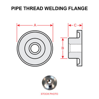 AN867-1   PIPE THREAD WELDING FLANGE