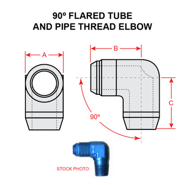 MS20822-2D     90 DEGREE FLARED TUBE AND PIPE THREAD ELBOW