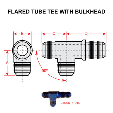 AN804D6   FLARED TUBE TEE WITH BULKHEAD