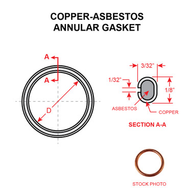 AN900-4   COPPER-ASBESTOS ANNULAR GASKET