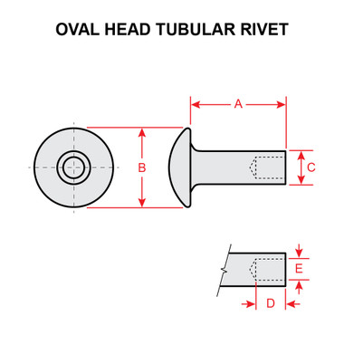 AN450B8C14 OVAL HEAD TUBULAR RIVET - Univair Aircraft Corporation