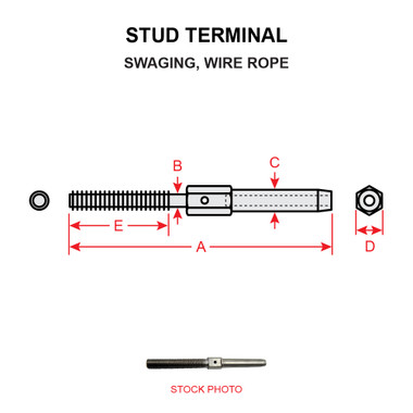 AN666-3R   STUD TERMINAL - RIGHT THREAD