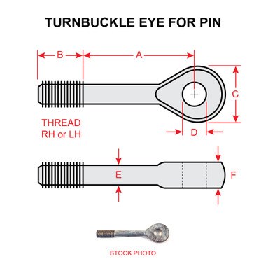 AN165-80RL   TURNBUCKLE EYE FOR PIN - RIGHT HAND LONG