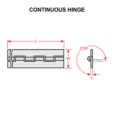 MS20257-4-7200   CONTINUOUS HINGE - 6 FEET