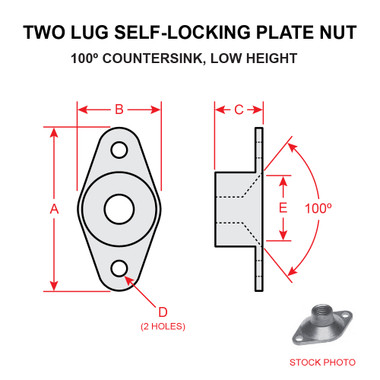 MS21049-L3K   TWO LUG SELF-LOCKING PLATE NUT