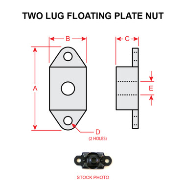 MS21075L08N   TWO LUG FLOATING PLATE NUT