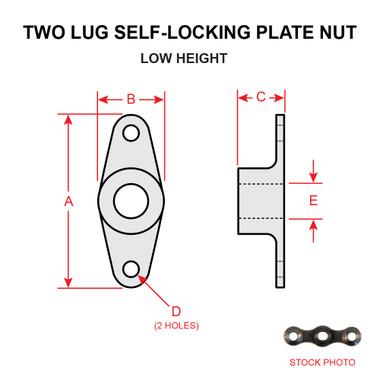 MS21047-L06K   TWO LUG SELF-LOCKING PLATE NUT