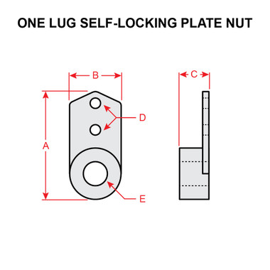 MS21051L08   ONE LUG SELF-LOCKING PLATE NUT