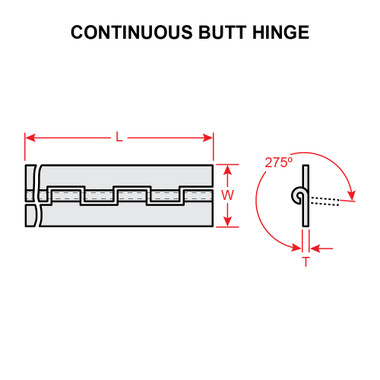 MS35822-13C   CONTINUOUS BUTT HINGE - 6 FEET