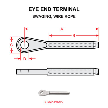 MS20668-3   EYE END TERMINAL