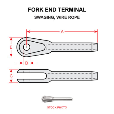 MS20667-3   FORK END TERMINAL