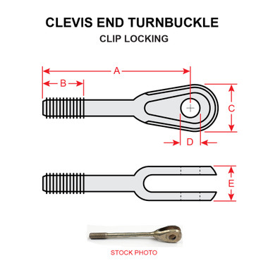 MS21252-5RS   CLEVIS TURNBUCKLE FORK - RIGHT HAND SHORT
