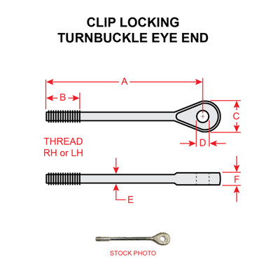 MS21254-5RS   TURNBUCKLE EYE - RIGHT HAND SHORT