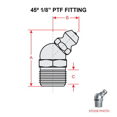 1688   45 DEGREE 1/8 INCH MALE PTF FITTING
