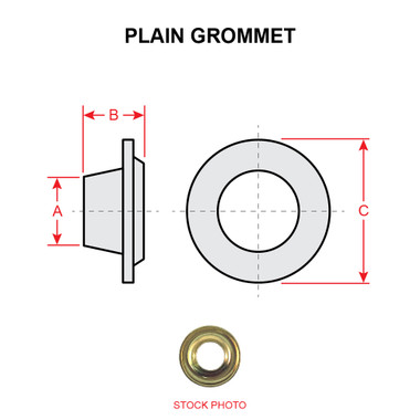 GROMMET-#2   PLAIN GROMMET - BRASS