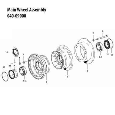 040-09000   CLEVELAND MAIN WHEEL ASSEMBLY