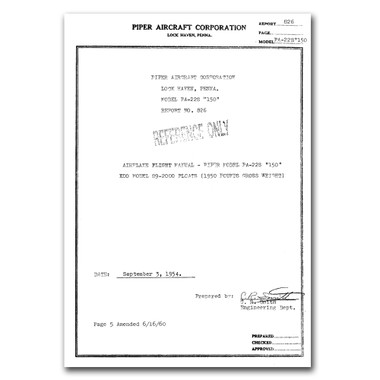 22FMS150   PIPER PA-22S SEAPLANE 150HP FLIGHT MANUAL