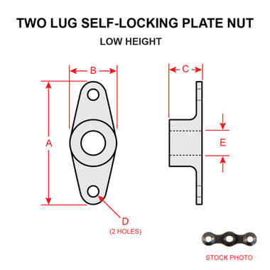 MS21047-5   TWO LUG SELF-LOCKING PLATE NUT