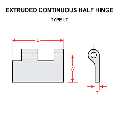 NAS40-3   CONTINUOUS HALF HINGE - 6 FEET