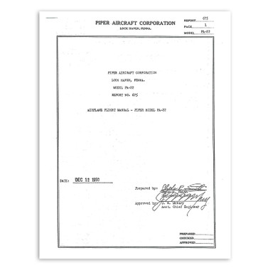 22FM125   PIPER PA-22 125HP FLIGHT MANUAL