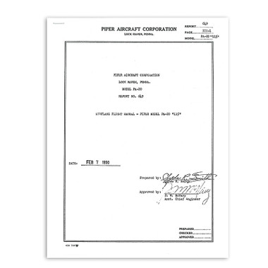 20FM115   PIPER PA-20 115HP FLIGHT MANUAL