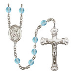 St. Colette Aqua Blue March Rosary 6mm