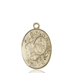 14kt Gold Miraculous Medal 1 3/8 X 7/8"