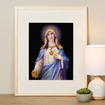 Large Immaculate Heart of Mary Gold Framed Print