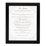 Personalized 10 Commandments of Marriage Damask Black Framed Print