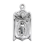 Sterling Miraculous Medal Necklace w/ Guardian Angel