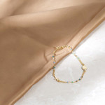 Pastel Crystal Rosary Bracelet with Sideways Cross & Medal