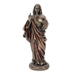 Bronzed Sacred Heart of Jesus Statue - 8"