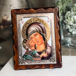 Italian Vladimir Madonna Icon on Wood 