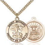 14kt Gold Filled St. Michael the Archangel Pendant / Navy