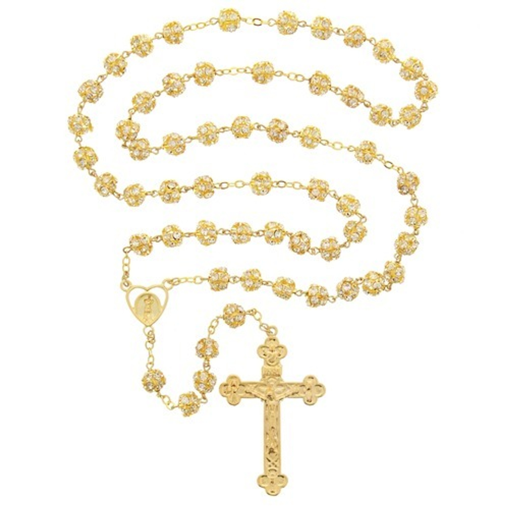 Fatima Gold & Crystal Rosary | The Catholic Company®