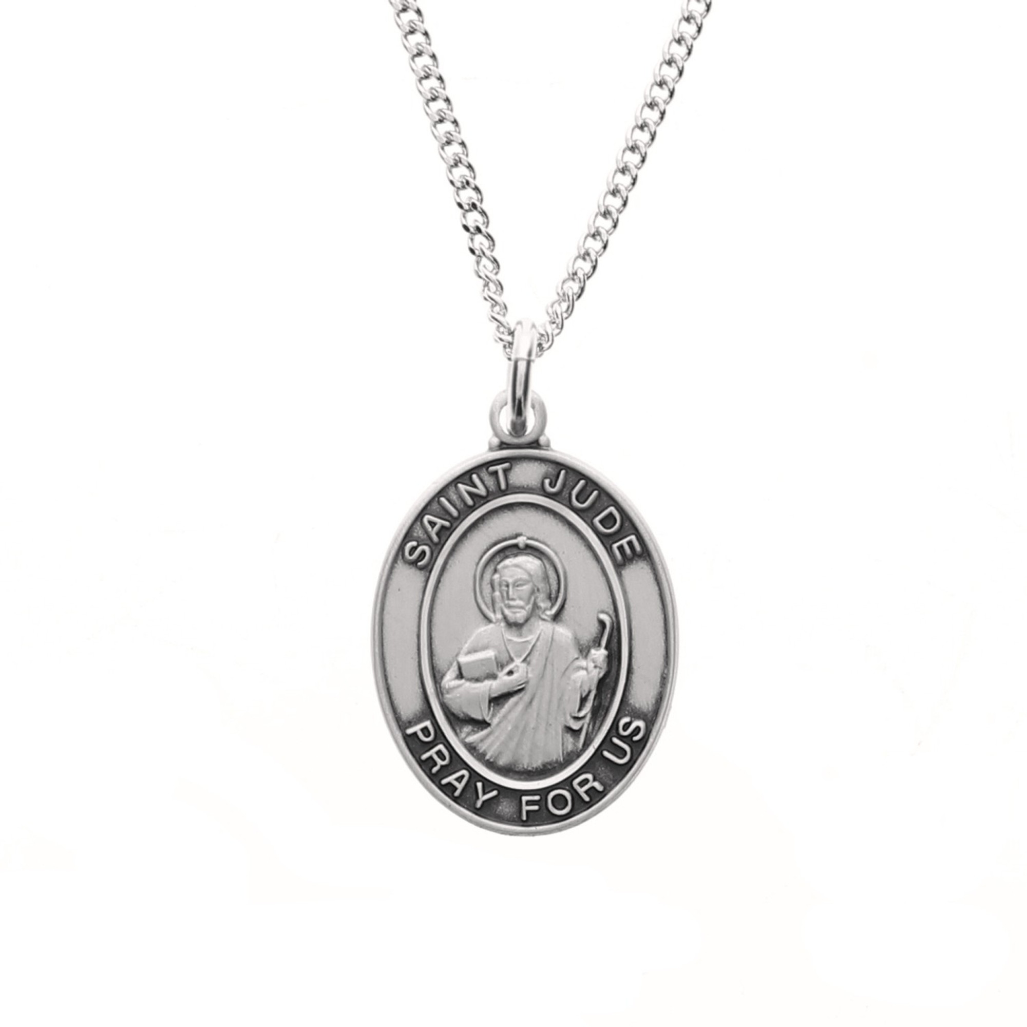Sterling Silver St. Jude Oval Medal | The Catholic Company®