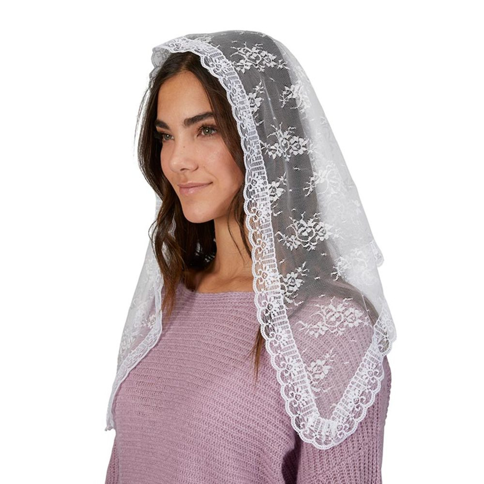 Traditional White Lace Chapel Veil | The Catholic Company®