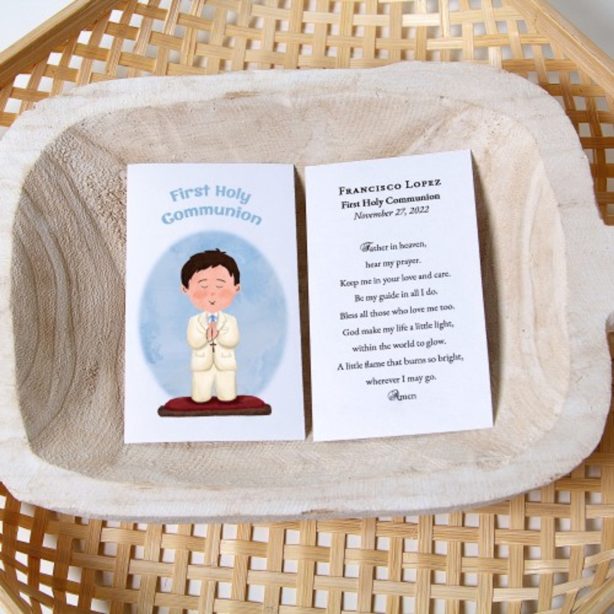 Personalized First Communion Prayer Card For Boys The Catholic